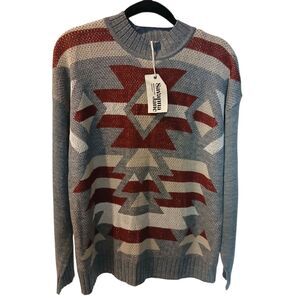 NEW Savanna Jane High Neck Aztec Chic Long Sleeve Cozy Sweater US Women's Large